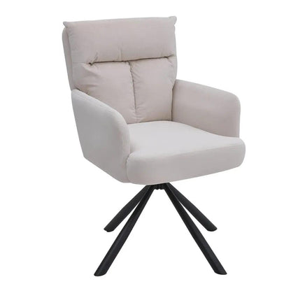 Modern Upholstered Swivel Armchair with Black Legs - House Comfort