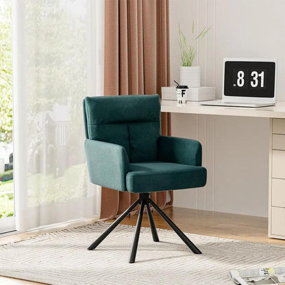 Modern Upholstered Swivel Armchair with Black Legs - House Comfort