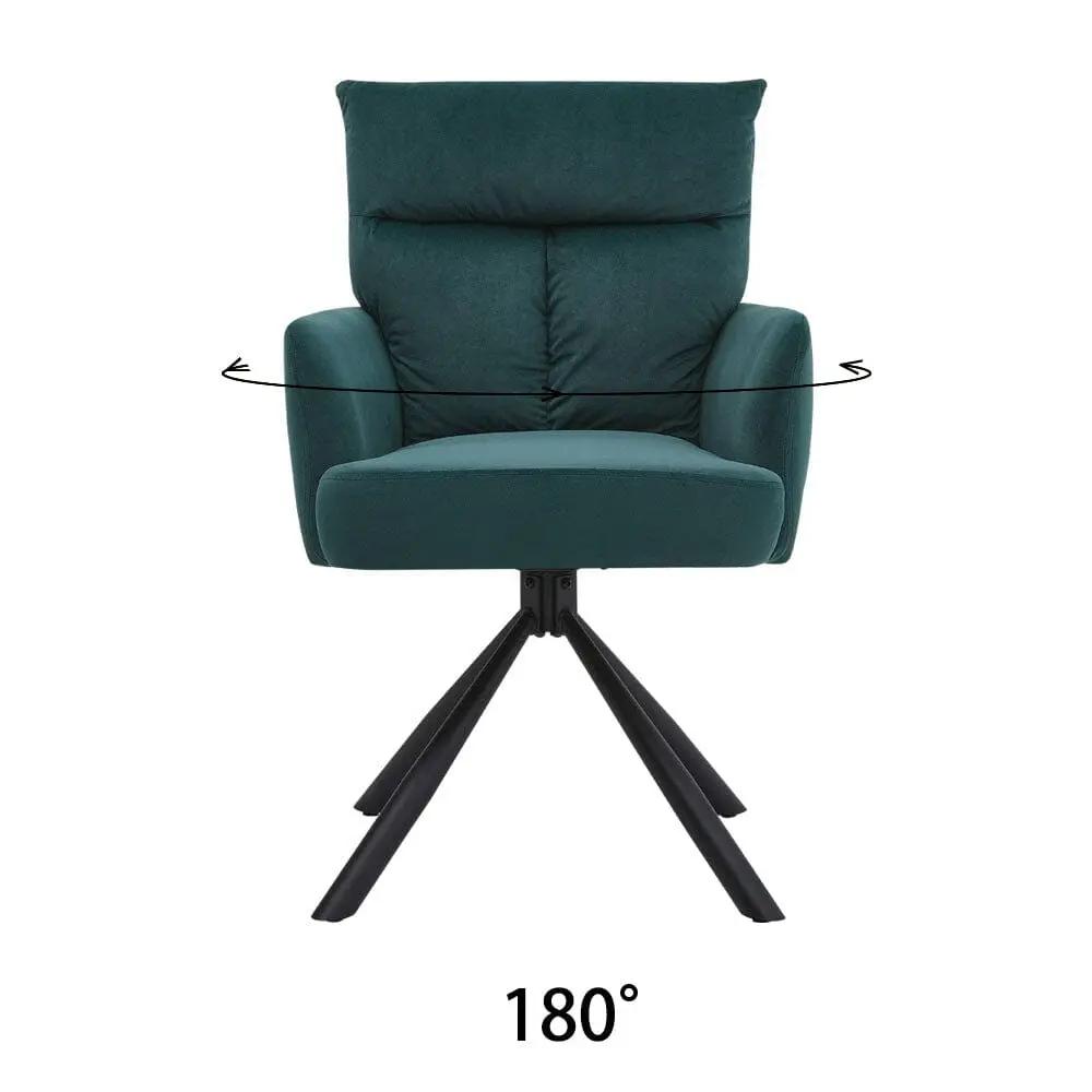 Modern Upholstered Swivel Armchair with Black Legs - House Comfort