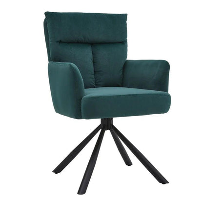 Modern Upholstered Swivel Armchair with Black Legs - House Comfort