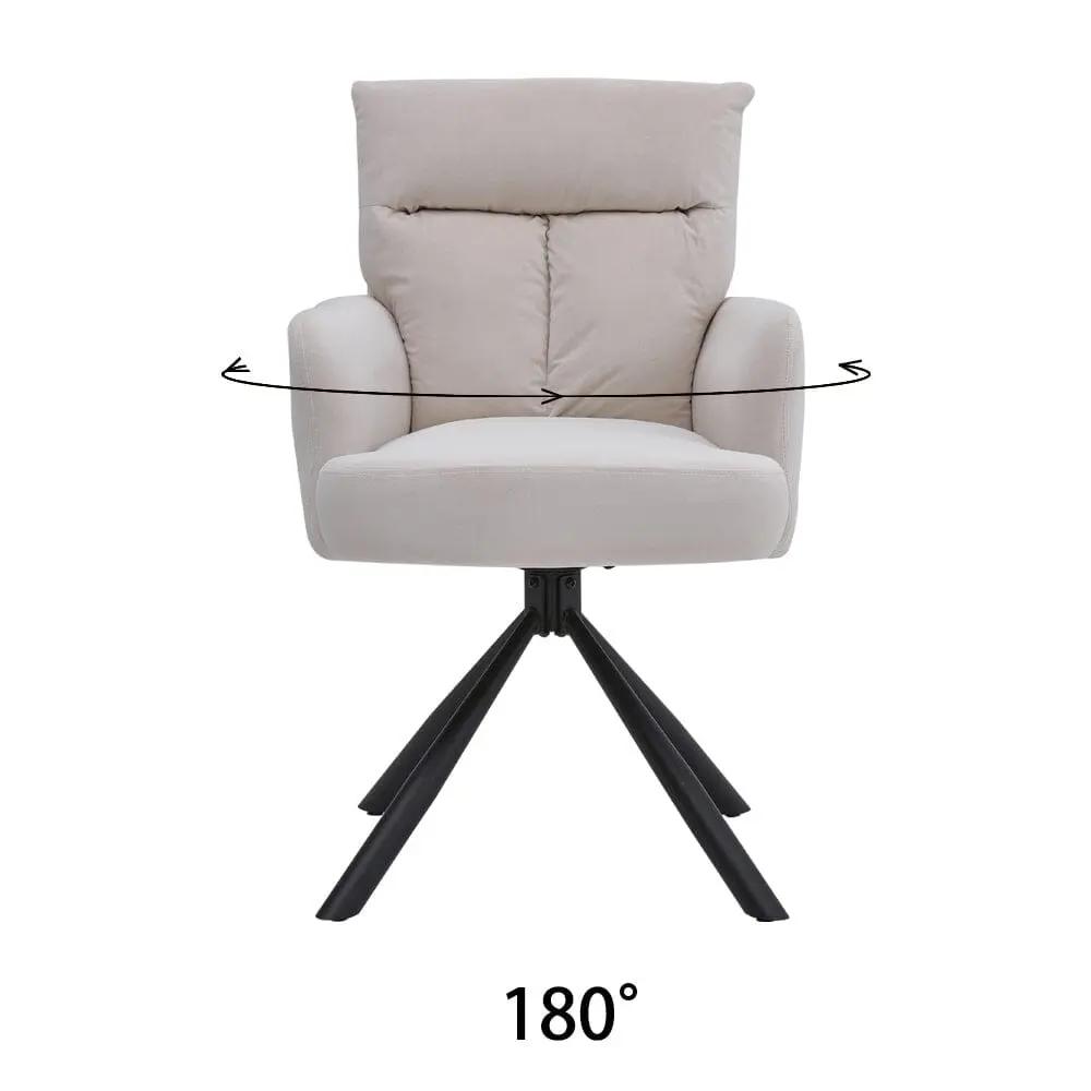 Modern Upholstered Swivel Armchair with Black Legs - House Comfort