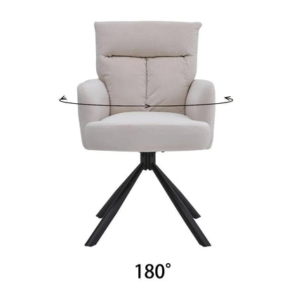 Modern Upholstered Swivel Armchair with Black Legs - House Comfort