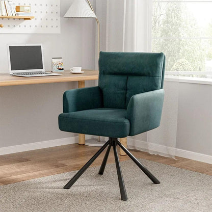 Modern Upholstered Swivel Armchair with Black Legs - House Comfort