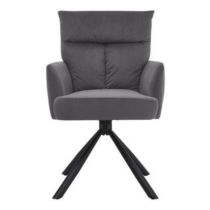 Modern Upholstered Swivel Armchair with Black Legs - House Comfort