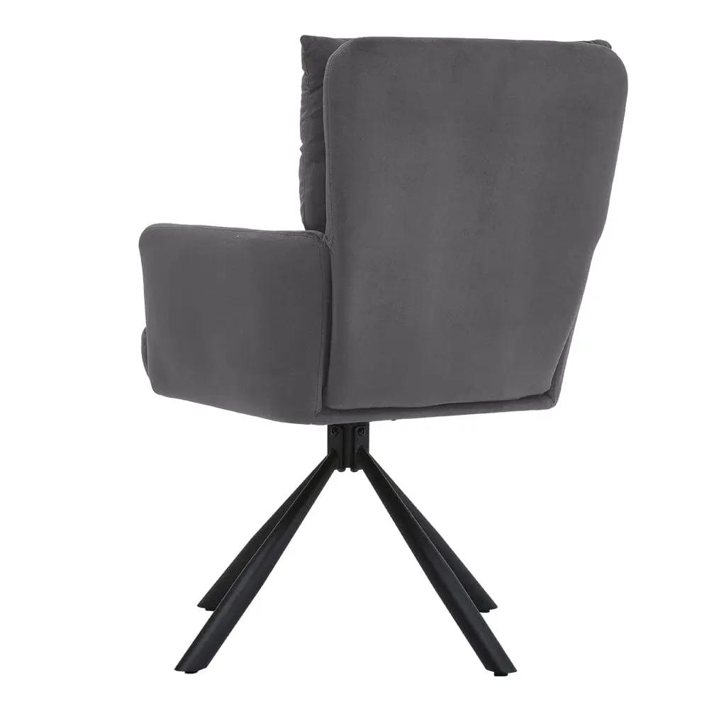 Modern Upholstered Swivel Armchair with Black Legs - House Comfort