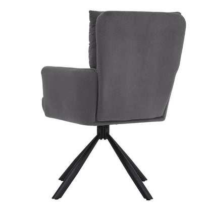 Modern Upholstered Swivel Armchair with Black Legs - House Comfort