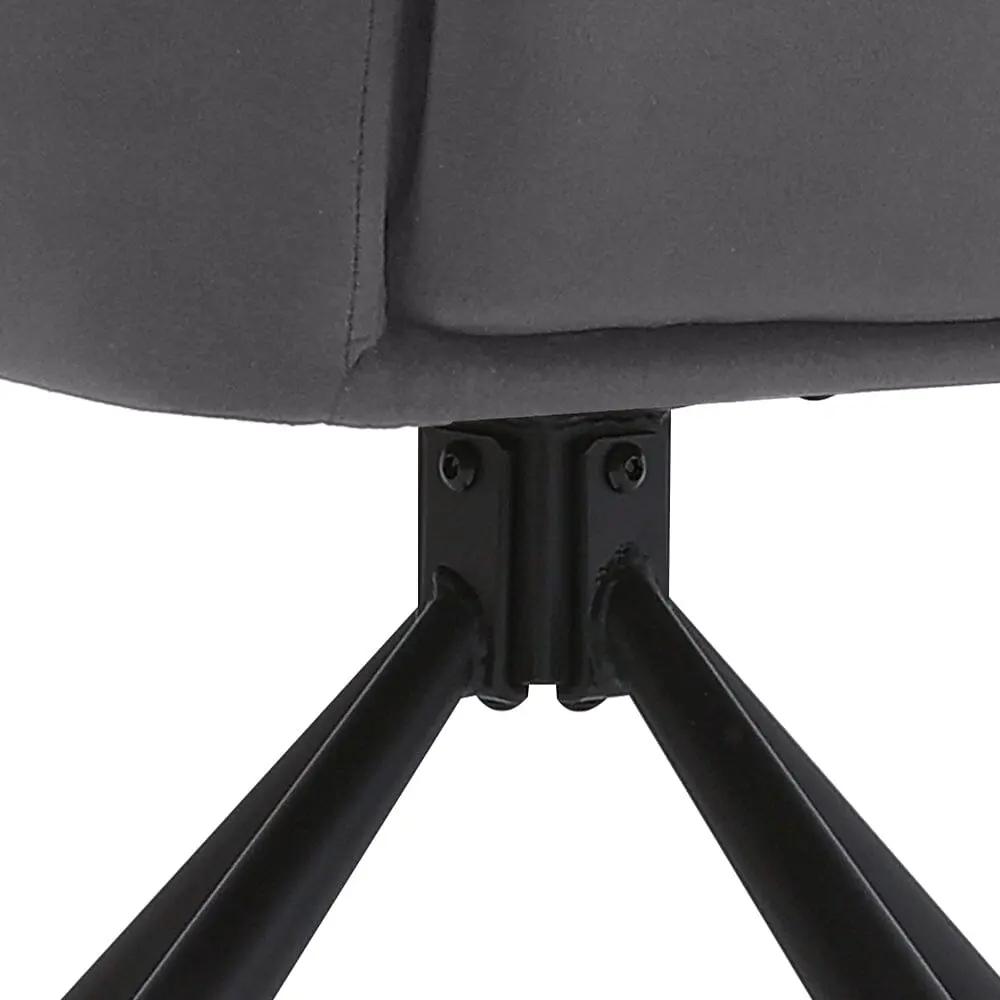 Modern Upholstered Swivel Armchair with Black Legs - House Comfort