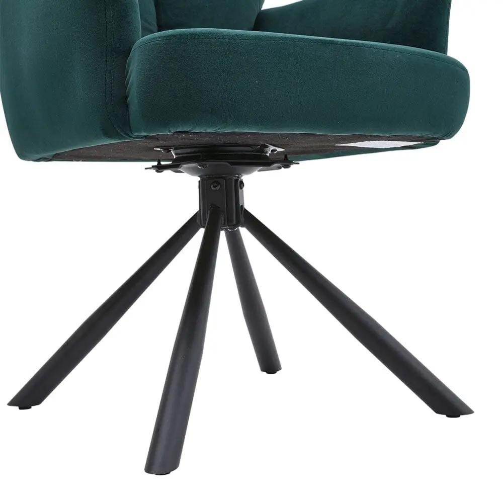 Modern Upholstered Swivel Armchair with Black Legs - House Comfort