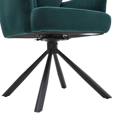 Modern Upholstered Swivel Armchair with Black Legs - House Comfort