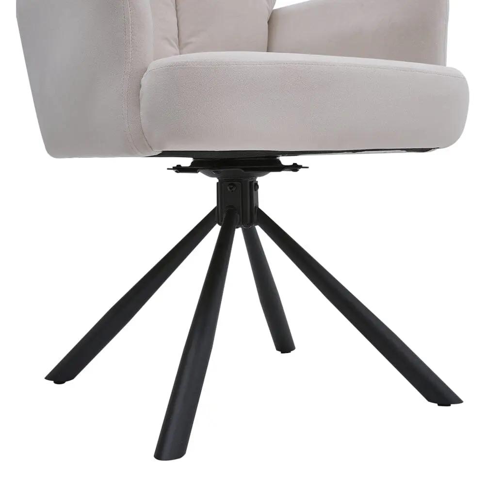 Modern Upholstered Swivel Armchair with Black Legs - House Comfort