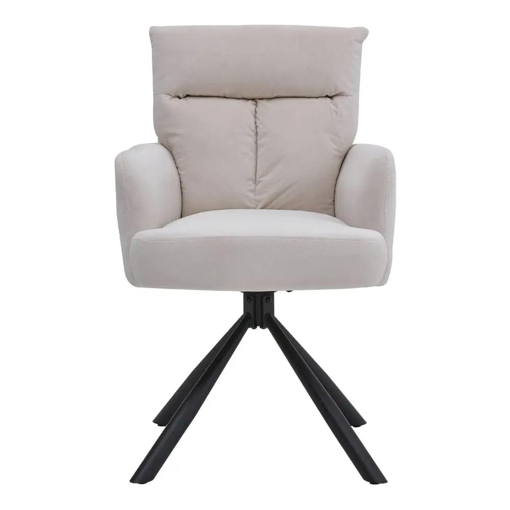 Modern Upholstered Swivel Armchair with Black Legs - House Comfort