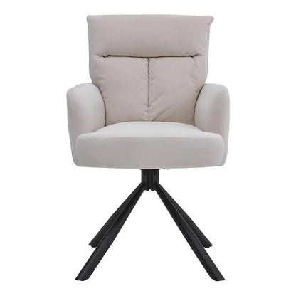 Modern Upholstered Swivel Armchair with Black Legs - House Comfort