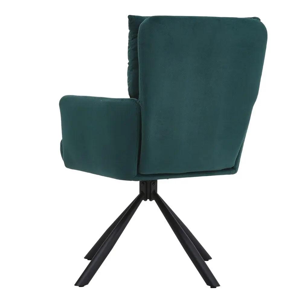 Modern Upholstered Swivel Armchair with Black Legs - House Comfort