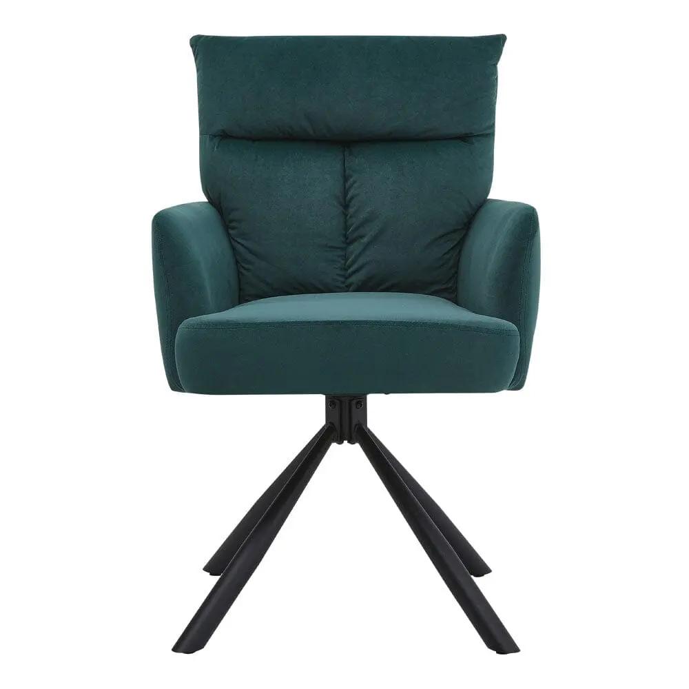 Modern Upholstered Swivel Armchair with Black Legs - House Comfort