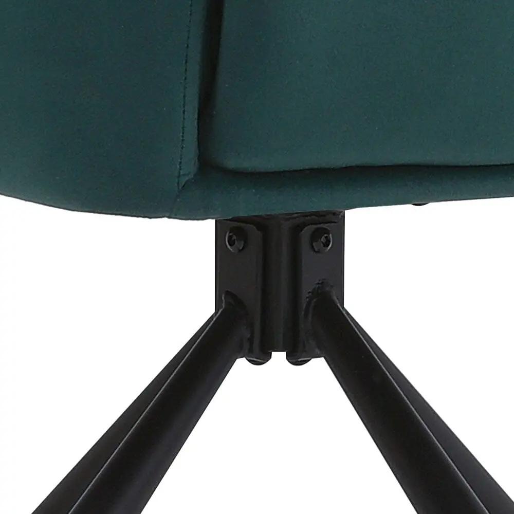 Modern Upholstered Swivel Armchair with Black Legs - House Comfort