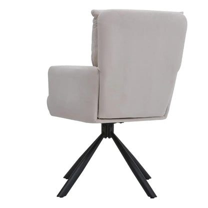 Modern Upholstered Swivel Armchair with Black Legs - House Comfort
