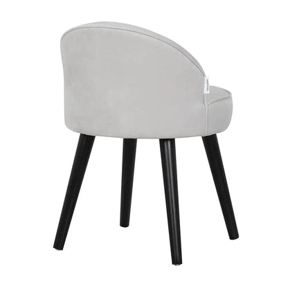 Modern Velvet Dressing Table Stool with Solid Wood Legs - House Comfort