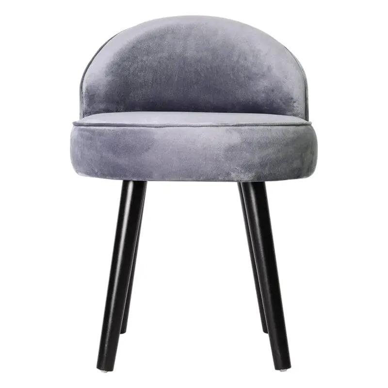 Modern Velvet Dressing Table Stool with Solid Wood Legs - House Comfort