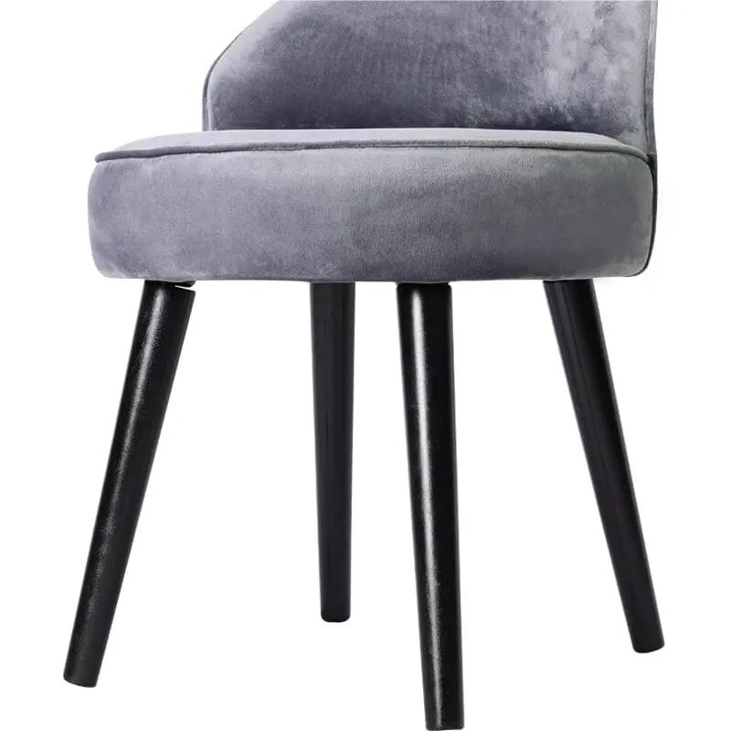Modern Velvet Dressing Table Stool with Solid Wood Legs - House Comfort