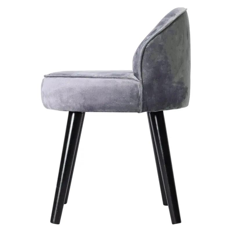 Modern Velvet Dressing Table Stool with Solid Wood Legs - House Comfort