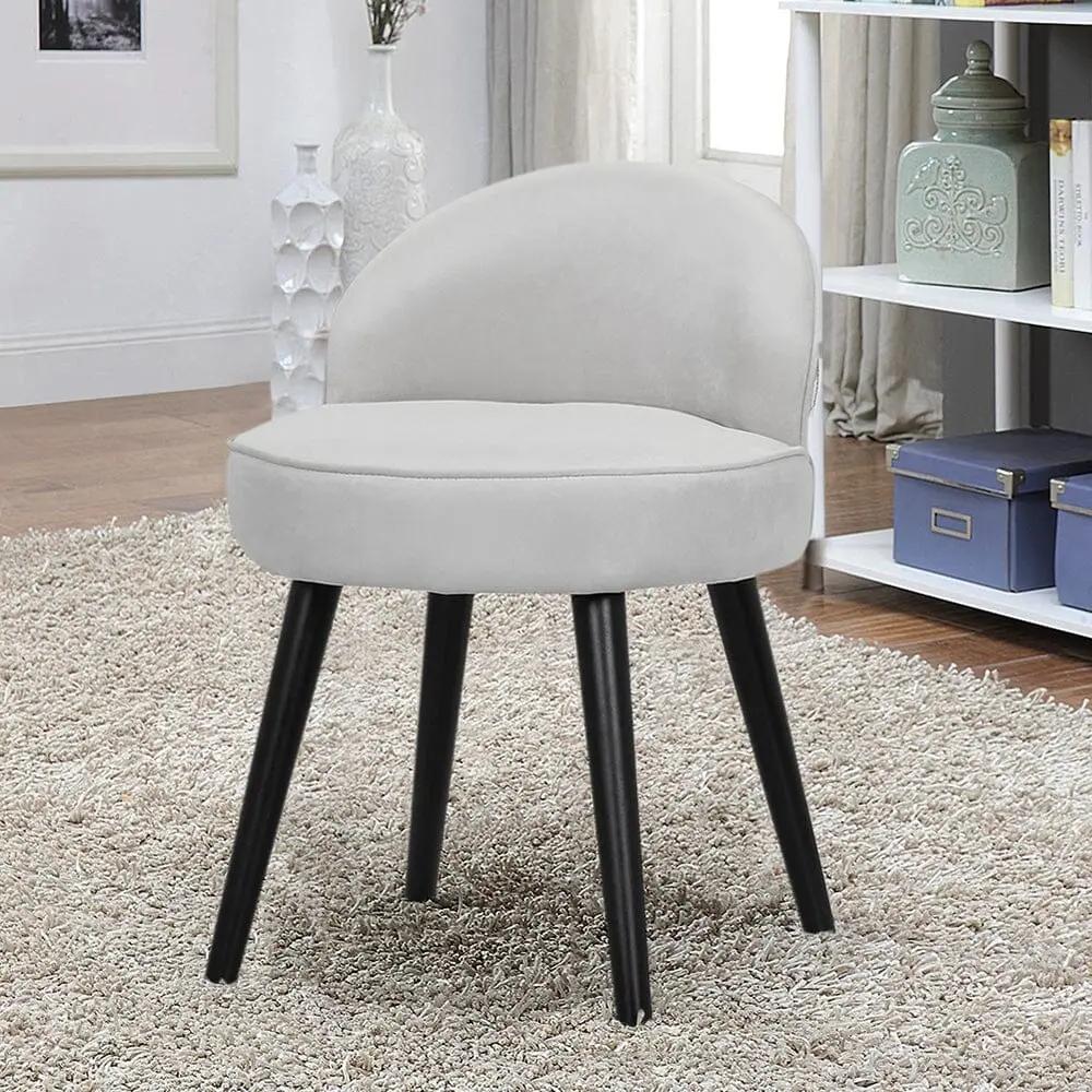 Modern Velvet Dressing Table Stool with Solid Wood Legs - House Comfort