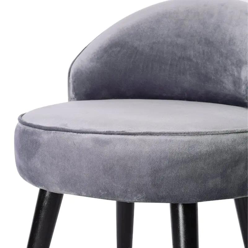 Modern Velvet Dressing Table Stool with Solid Wood Legs - House Comfort
