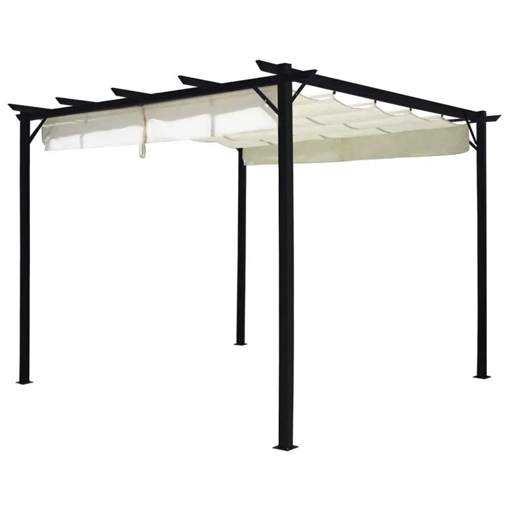 Outdoor Retractable Steel Pergola with Canopy - House Comfort