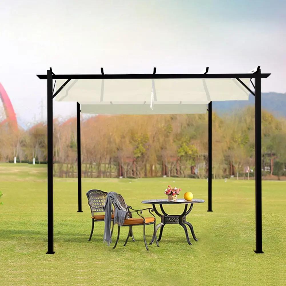 Outdoor Retractable Steel Pergola with Canopy - House Comfort