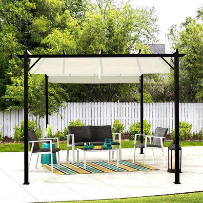 Outdoor Retractable Steel Pergola with Canopy - House Comfort