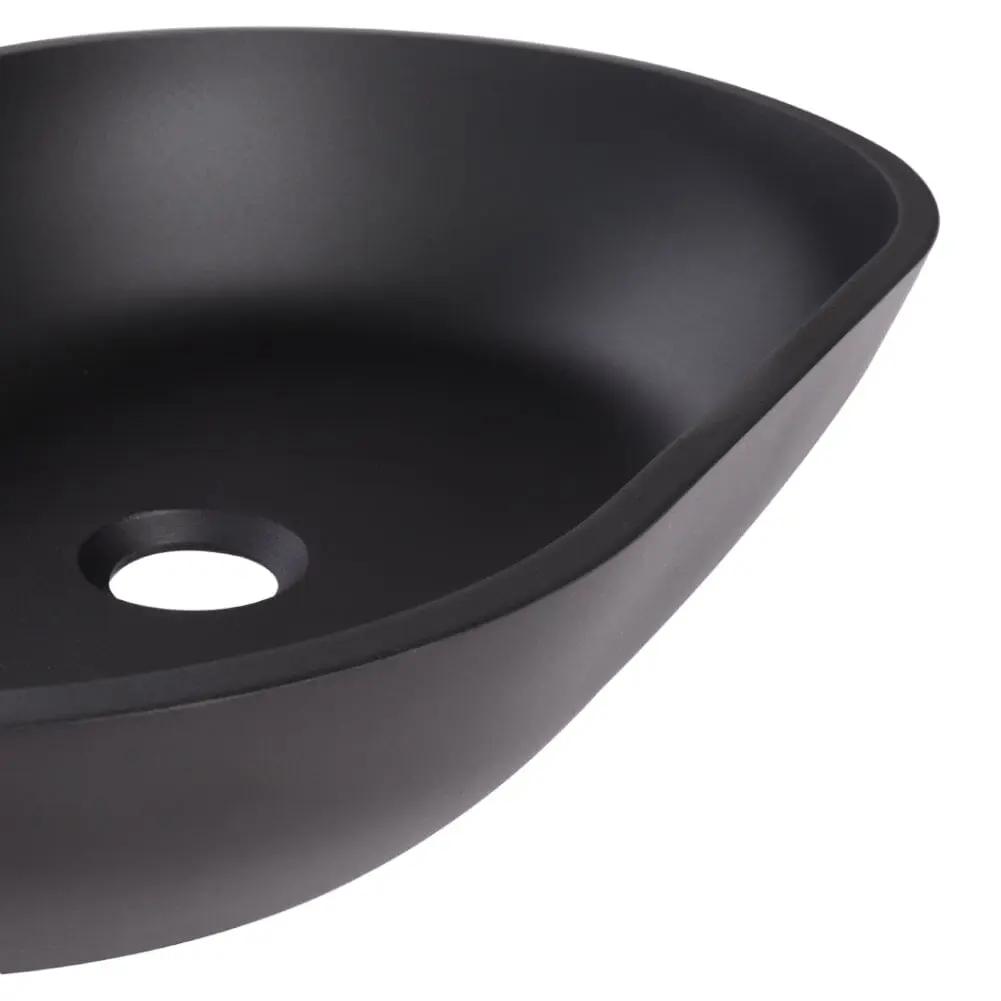 Oval Black Ceramic Vessel Bathroom Sink Drain Set - House Comfort