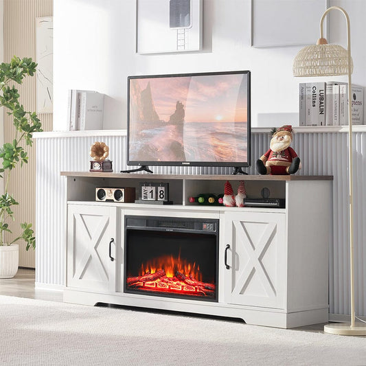 54inch W Freestanding Fireplaces Recessed Electric Fireplace TV Stand Velora Boutique