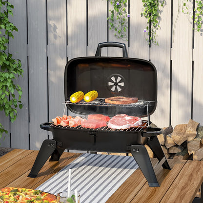Portable Charcoal BBQ Grill Tabletop Mini Grill with Lip - House Comfort