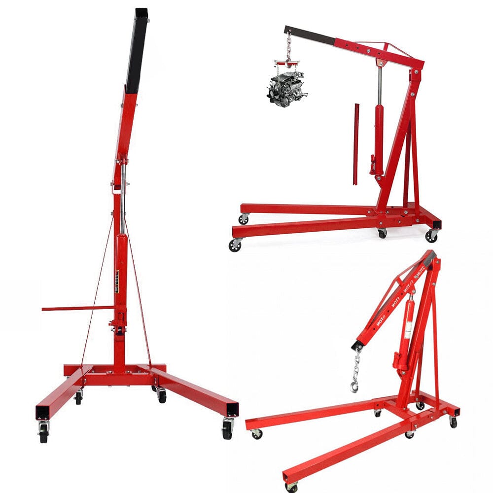Portable Hydraulic Engine Crane 2 Ton 4400lb Folding Hoist with Hooks - House Comfort