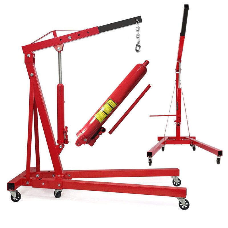 Portable Hydraulic Engine Crane 2 Ton 4400lb Folding Hoist with Hooks - House Comfort