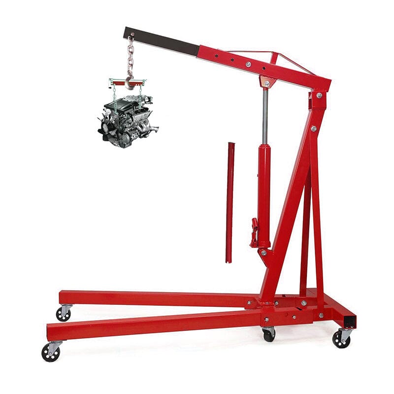 Portable Hydraulic Engine Crane 2 Ton 4400lb Folding Hoist with Hooks - House Comfort