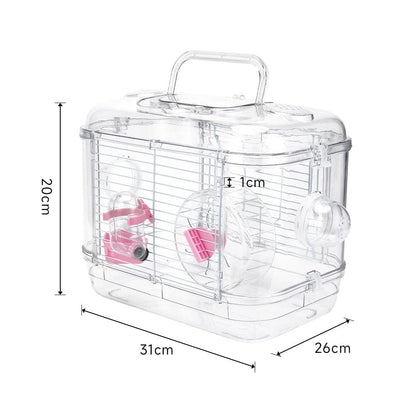 Portable Transparent Hamster Cage - House Comfort