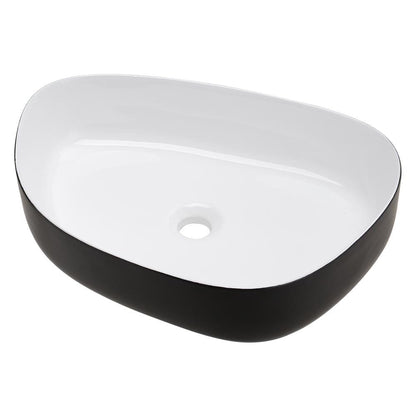 Premium Ceramic Sink with Stainless Steel Pop - upand Mounting Ring - House Comfort