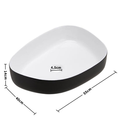 Premium Ceramic Sink with Stainless Steel Pop - upand Mounting Ring - House Comfort
