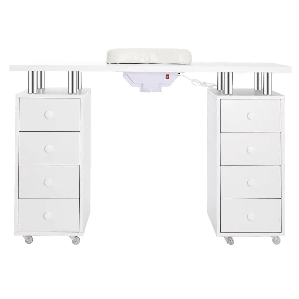 Professional 8 - Drawer Manicure Table with Dust Collector and Wheels - House Comfort