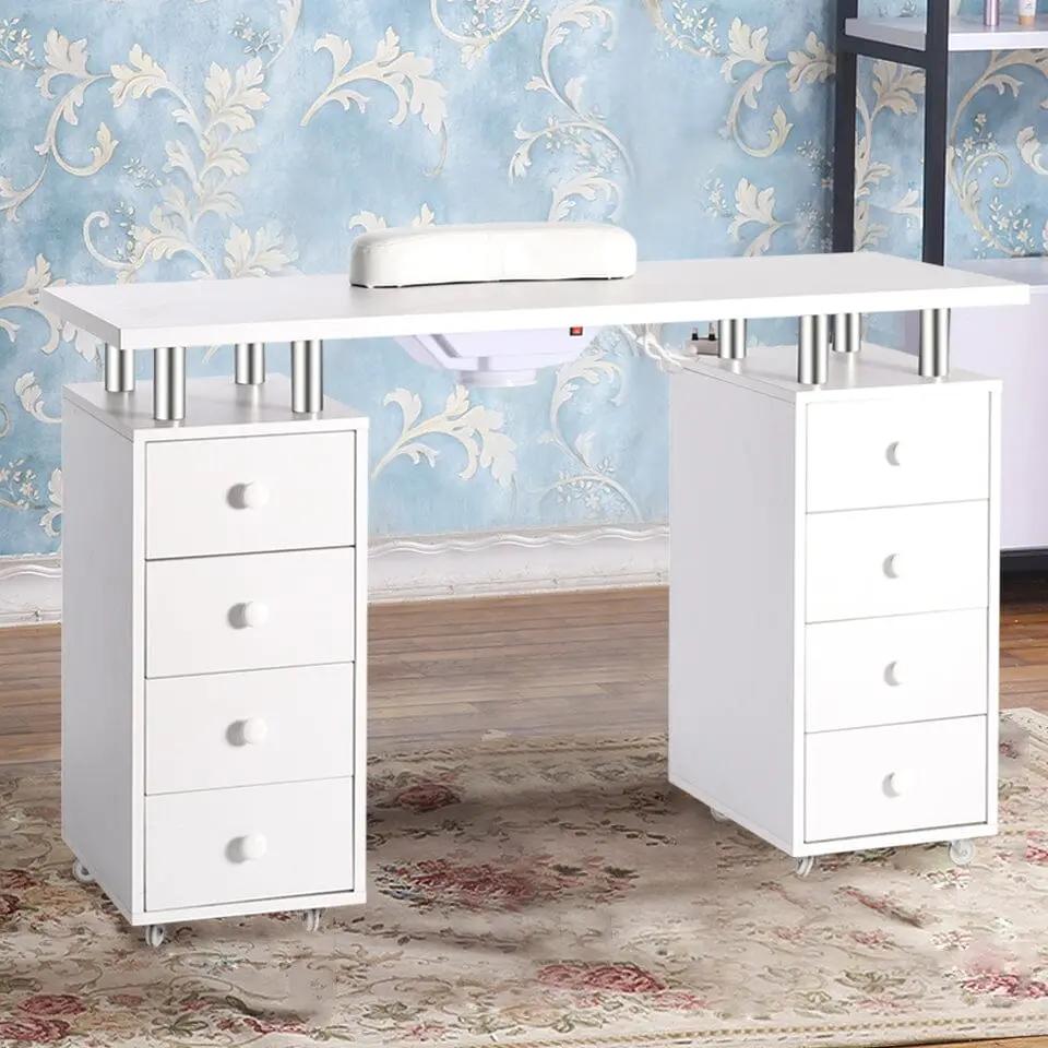 Professional 8 - Drawer Manicure Table with Dust Collector and Wheels - House Comfort