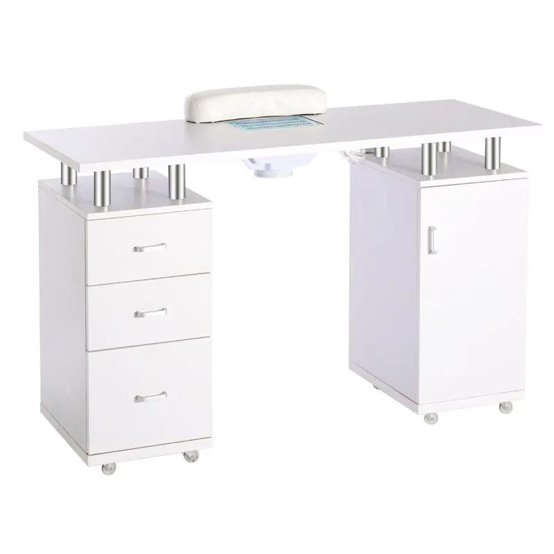 Professional Manicure Station Nail Table on Wheels with Dust Collector - House Comfort