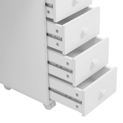 Professional Manicure Table Beauty Salon Nail Station with on Wheels 4 Drawers - House Comfort