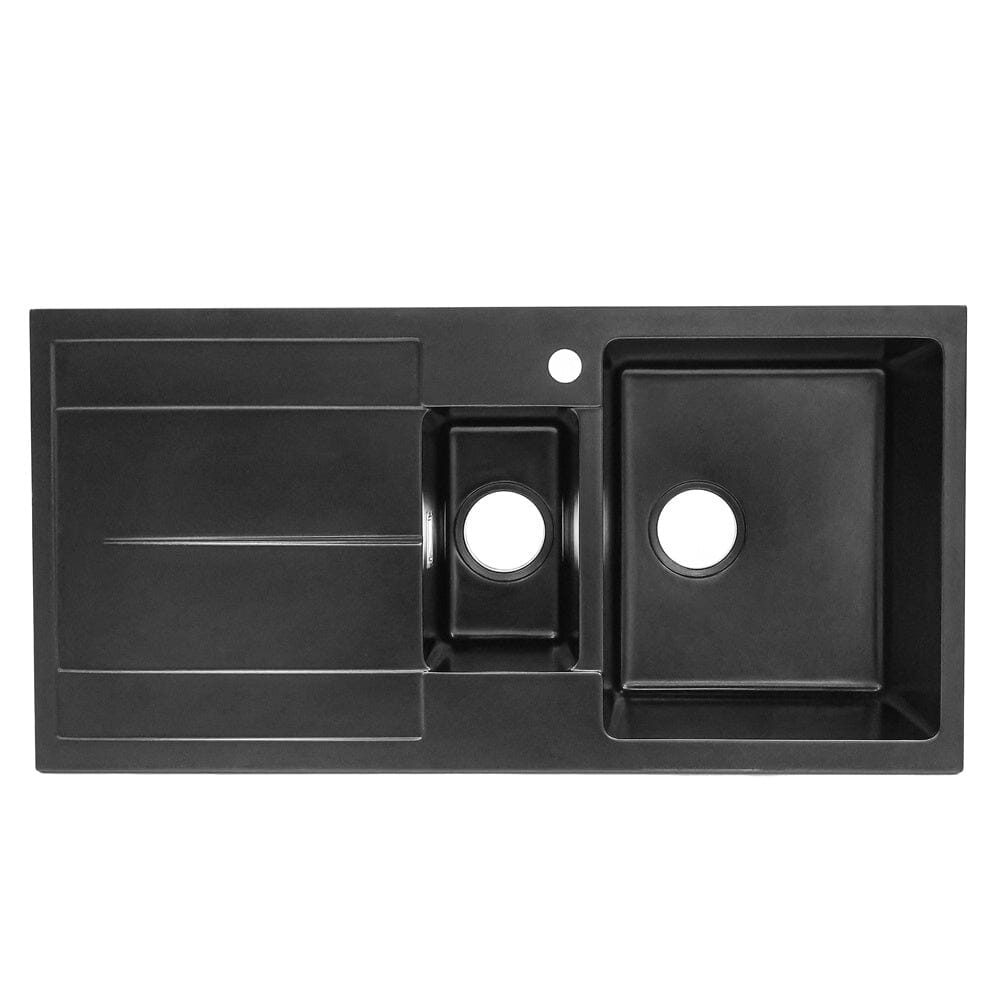 Quartz Undermount Double Bowl Kitchen Sink with Drainboard - House Comfort