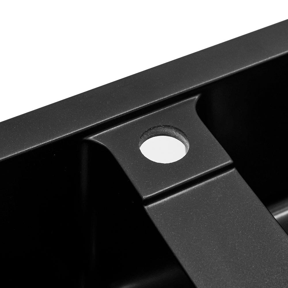 Quartz Undermount Double Bowl Kitchen Sink with Drainboard - House Comfort