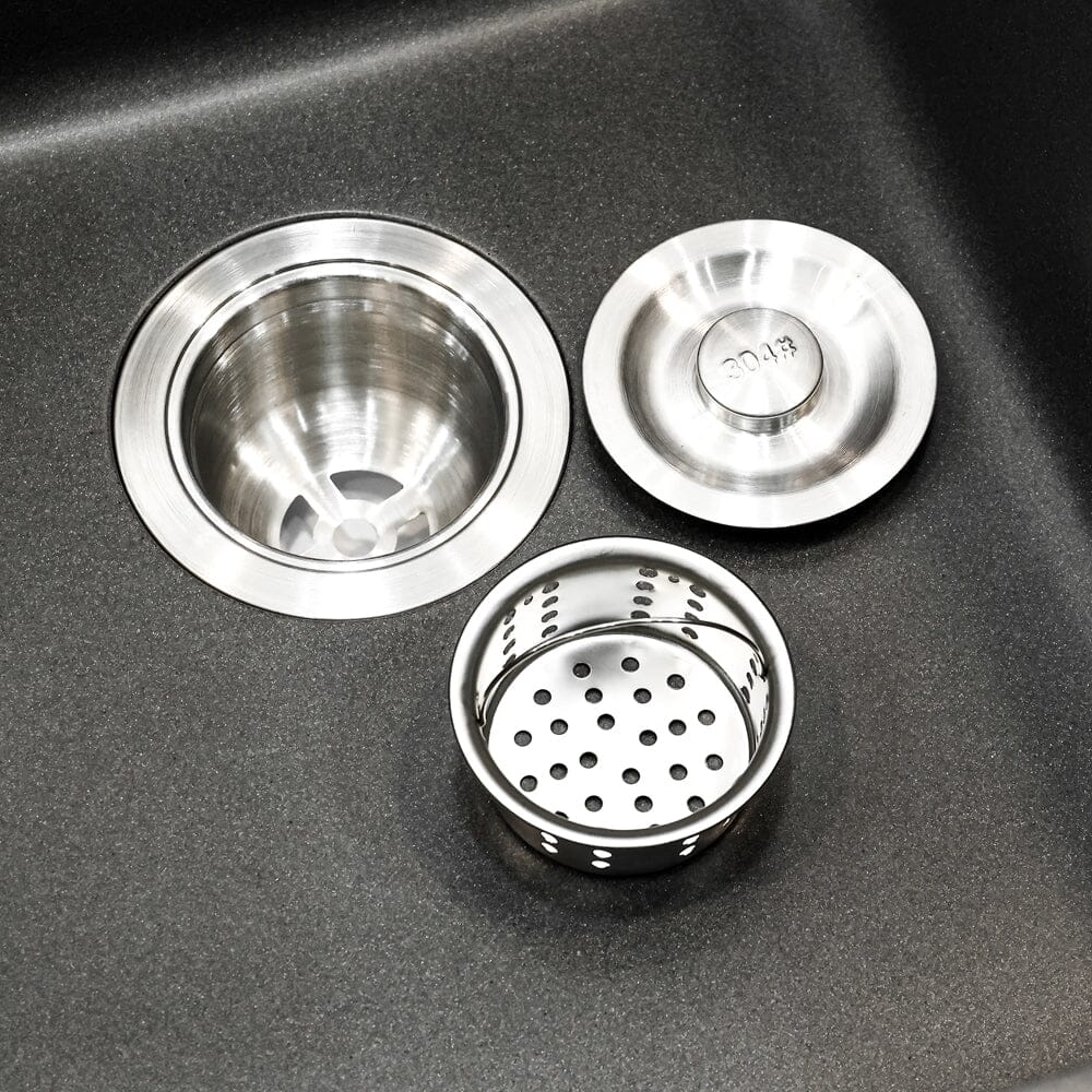 Quartz Undermount Kitchen Sink Double Bowl Black/Grey - House Comfort
