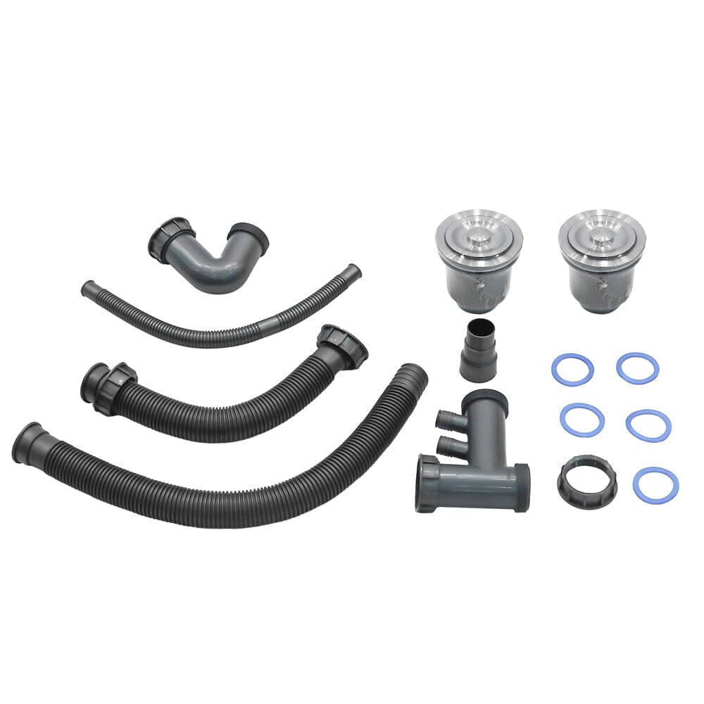 Quartz Undermount Kitchen Sink Double Bowl Black/Grey - House Comfort