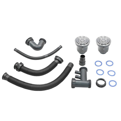 Quartz Undermount Kitchen Sink Double Bowl Black/Grey - House Comfort