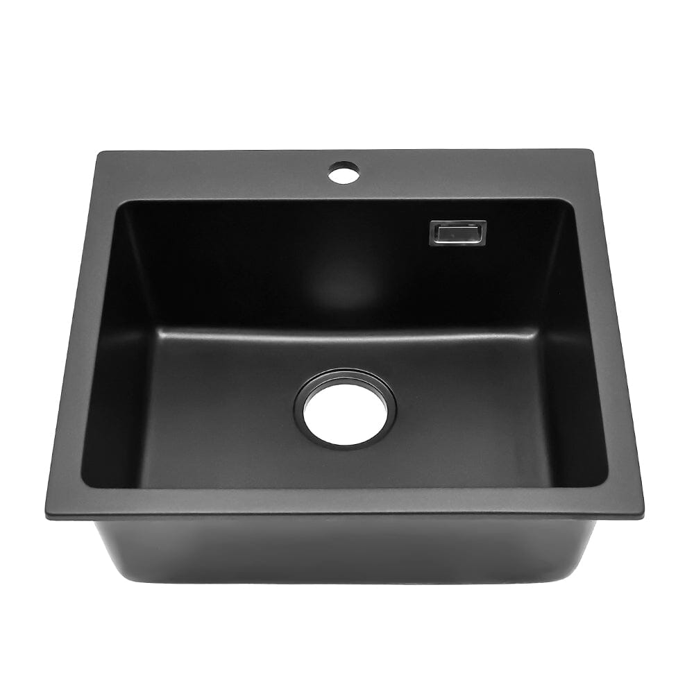 Quartz Undermount Kitchen Sink Single Bowl in Black - House Comfort