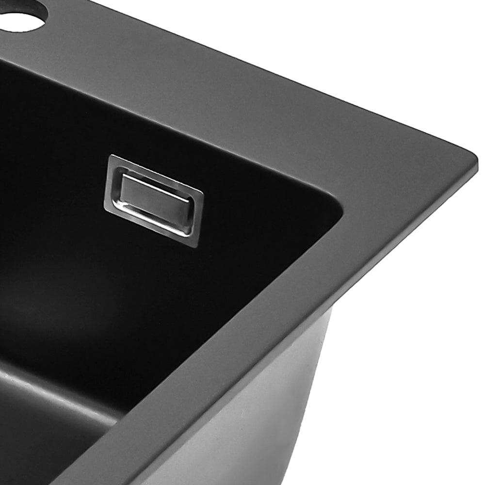 Quartz Undermount Kitchen Sink Single Bowl in Black - House Comfort