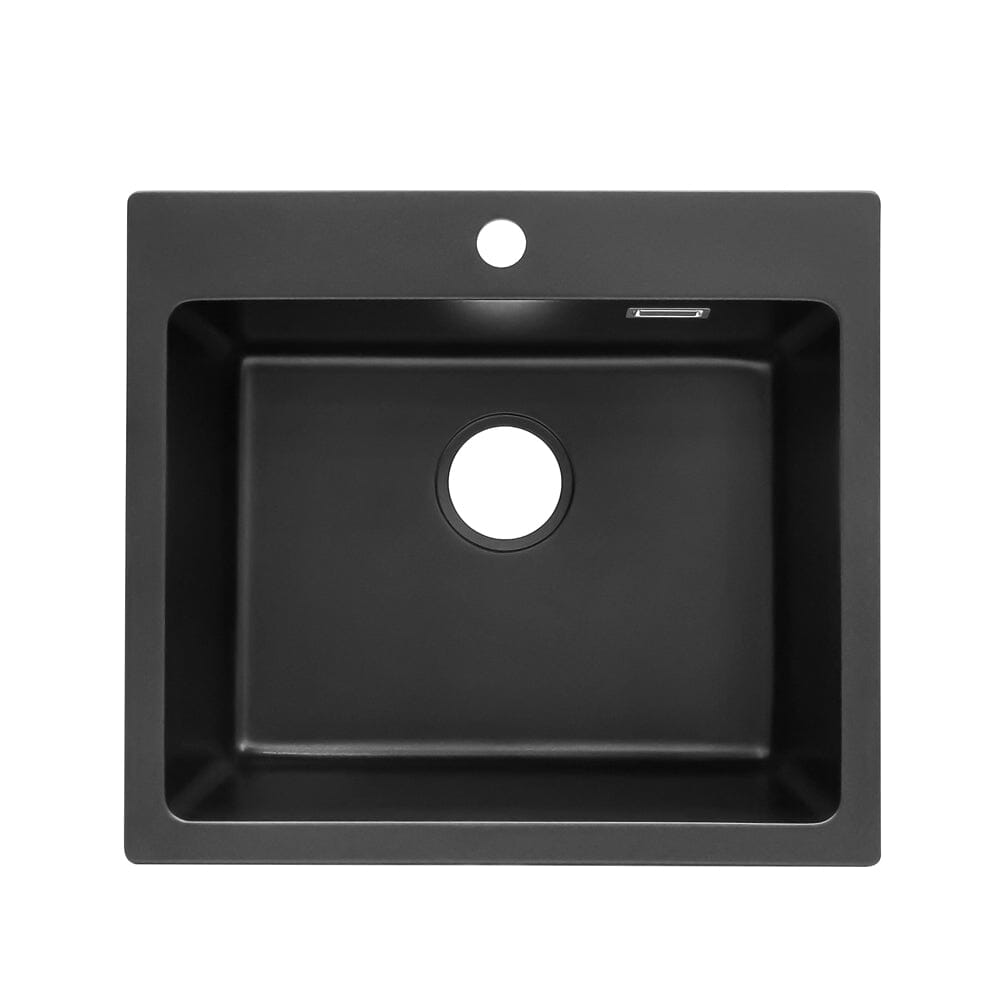 Quartz Undermount Kitchen Sink Single Bowl in Black - House Comfort